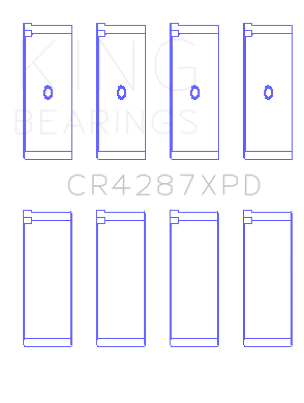 King Honda B18C1/B18C5 16V (Predoweled for Alum Rods) Performance Rod Bearing Set - Size STDX - Side View