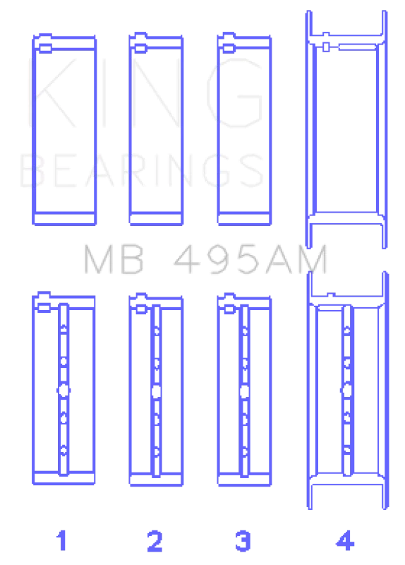 King Infiniti/Nissan 181CI 3.0L VG30DE/TT V6/122CI 2.0L VG20DET V6 (Size +0.25) Main Bearing Set - Detail View