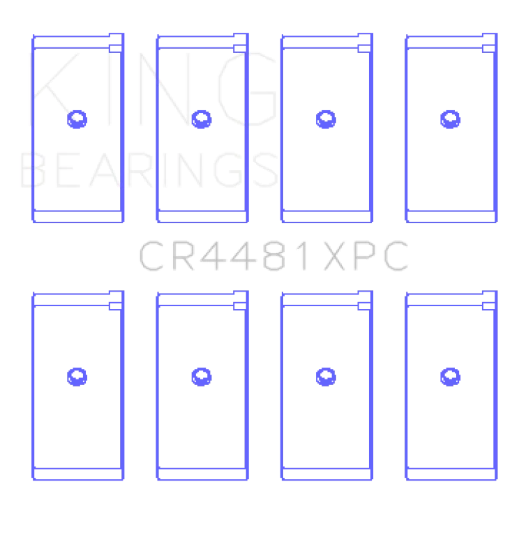 King Mitsubishi 4G63 / 4G64 6 Bolt 1st Gen DSM (Size STDX) pMaxKote Performance Rod Bearing Set - Detail View