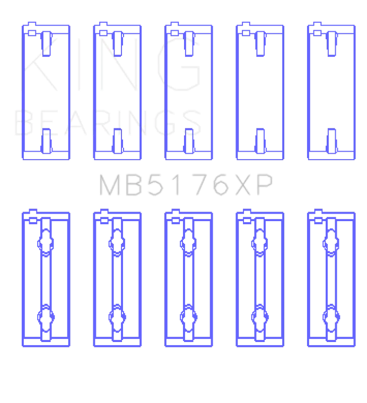 King Mitsubishi 4G91/4G92/4G93 16V (Size STD) XP - Series Performance Main Bearing Set - Side View