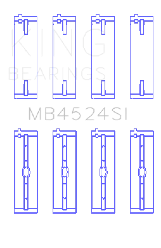 King Nissan VR38DETT / VQ35HR / VQ37HR (Size +0.50mm) Crankshaft Main Bearing Set (Set of 4) - Side View