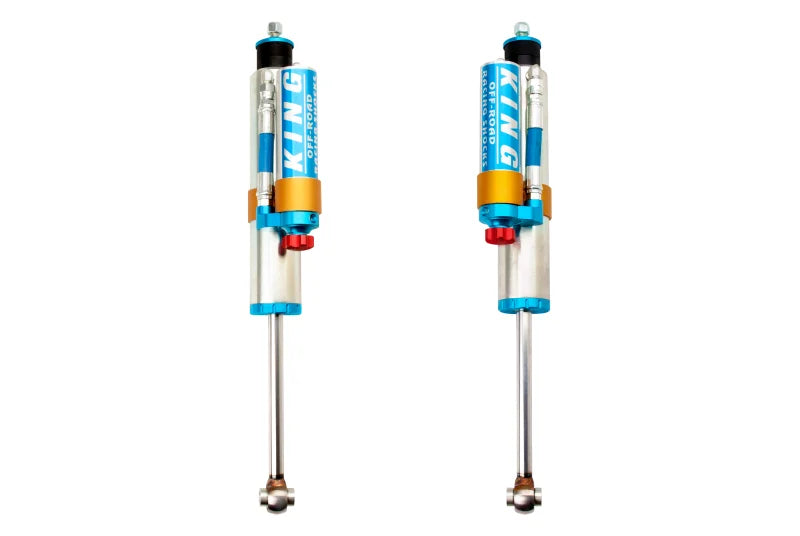 King Shocks 2005+ Ford F-250 4WD Front 2.5 Dia Remote Reservoir Shock w/Adj for 1-2.5in Lift (Pair) - Side View