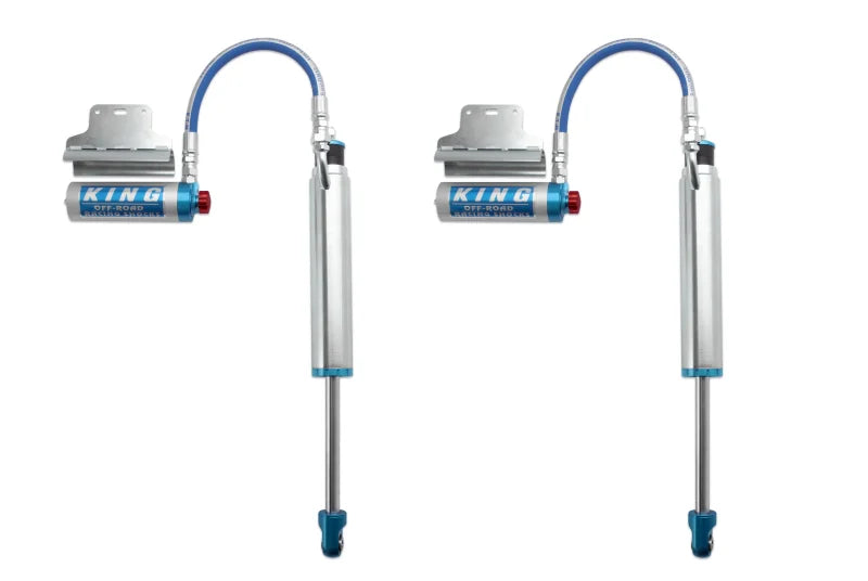 King Shocks 2005+ Toyota Tacoma (6 Lug) Rear 2.5 Dia Remote Reservoir Shock w/Adjuster (Pair) - Side View