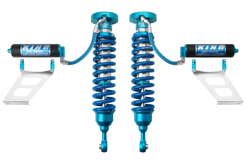 King Shocks 2007+ Toyota Tundra 2.5 Dia Front Coilover w/Remote Reservoir (Pair) - Side View