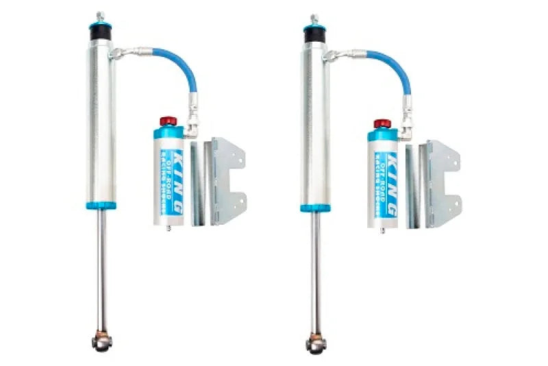 King Shocks 2007+ Toyota Tundra Rear 2.5 Dia Remote Reservoir Shock w/Adjuster (Pair) - Side View