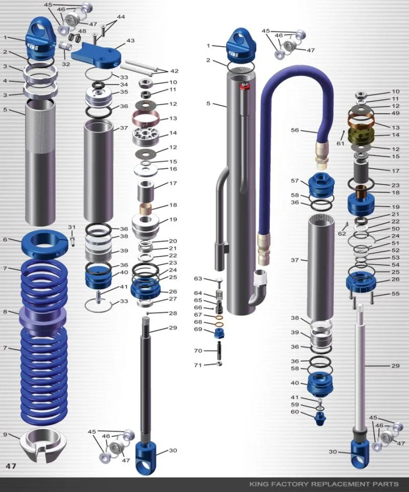 King Shocks 2.0in & 2.5in Coil Nut Tool T-Handle Assembly - Side View
