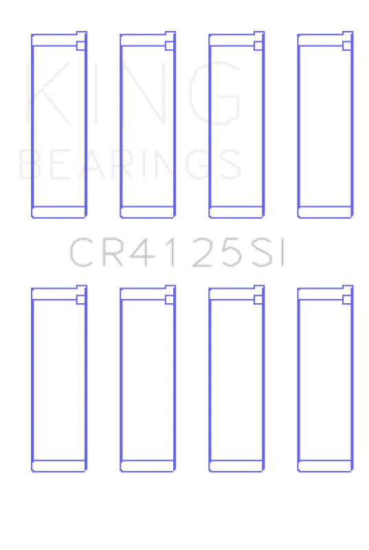 King Subaru EJ15/EJ16/EJ18/EJ20/EJ22/EJ25 (Size 0.75mm) Silicone Bi-Metal Alum Rod Bearing Set - Side View