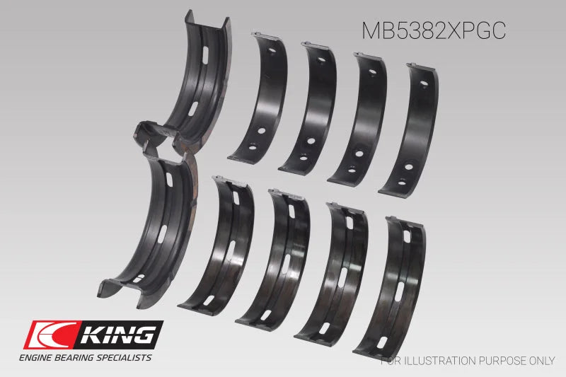 King Subaru EJ20/EJ22/EJ25 (Incl. Turbo) (Size 0.25) pMaxBlack Coated Main Bearing Set - Side View