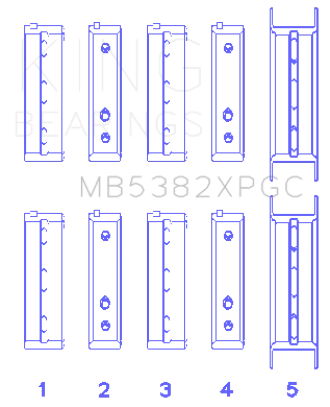 King Subaru EJ20/EJ22/EJ25 Including Turbo pMaxKote Performance Main Bearing Set - Size STDX - Side View
