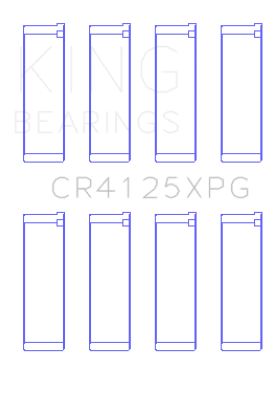 King Subaru EJ20/EJ22/EJ25 (Suites 52mm Journal Size) Tri-Metal Perf Rod Bearing Set - Size STDX - Side View
