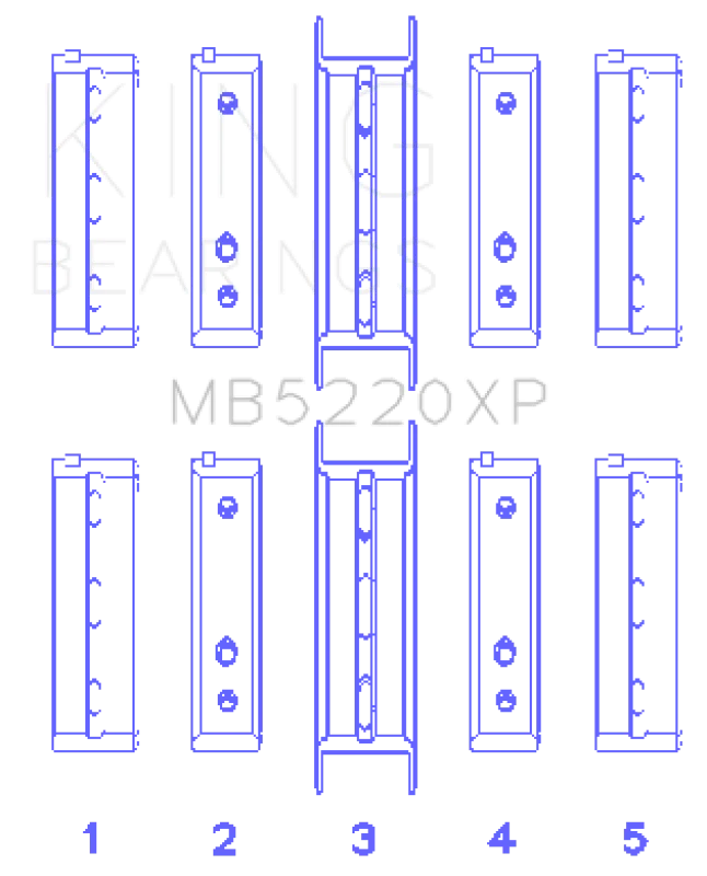King Subaru WRX/STi EJ20 EJ22 EJ25 Flange #3 Position Performance Main Bearing Set - Size STD - Main Product View