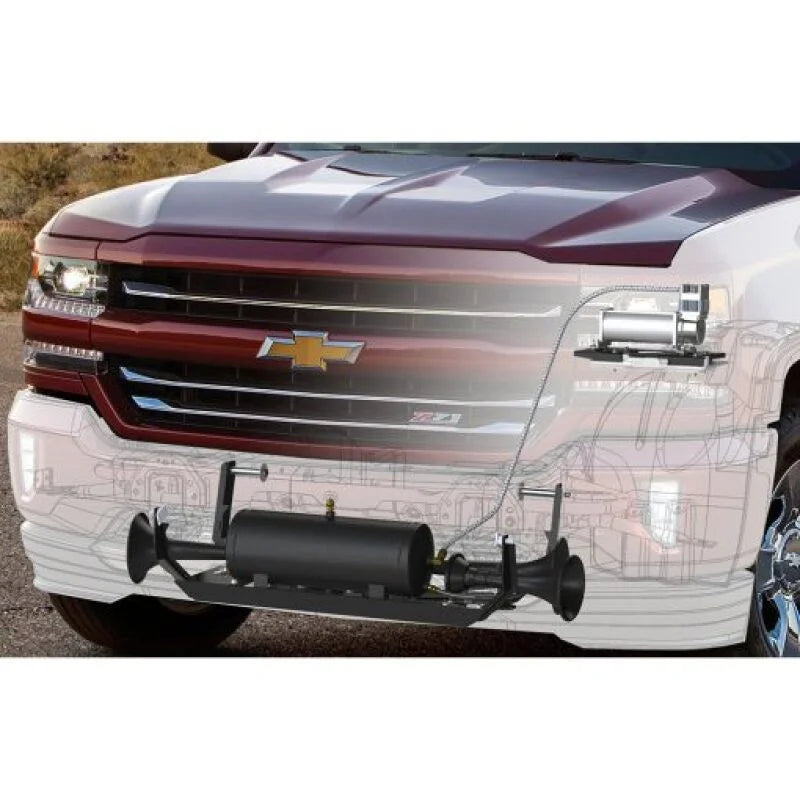 Kleinn 07-13 Chevrolet Silverado/ Sierra Onboard Air System w/ Model 230 Horns - Side View