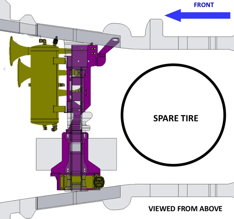 Kleinn 07-21 Toyota Tundra Onboard Air System w/ Model 230 Horns - Side View