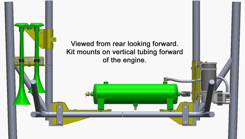 Kleinn 14-21 Polaris RZR 1000 Onboard Air System w/ Model 102-1 Horns - Installation View