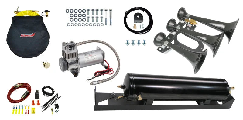 Kleinn 17-22 Ford F-250/ F-350/ F-450 Onboard Air System w/ Model 230 Horns - Side View