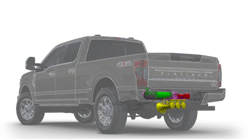 Kleinn 17-22 Ford F-250/ F-350/ F-450 Onboard Air System w/ Model 230 Horns - Back View