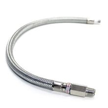 Load image into Gallery viewer, Kleinn 18In Stainless Steel Braided Leader Hose w/ Check Valve-1/8In M NPT Inlet/ 1/4In M NPT Outlet - Main Product View