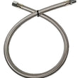 Load image into Gallery viewer, Kleinn 28In Stainless Steel Braided Leader Hose Extension - 1/4In F NPT Inlet/ 1/4In M NPT Outlet - Side View