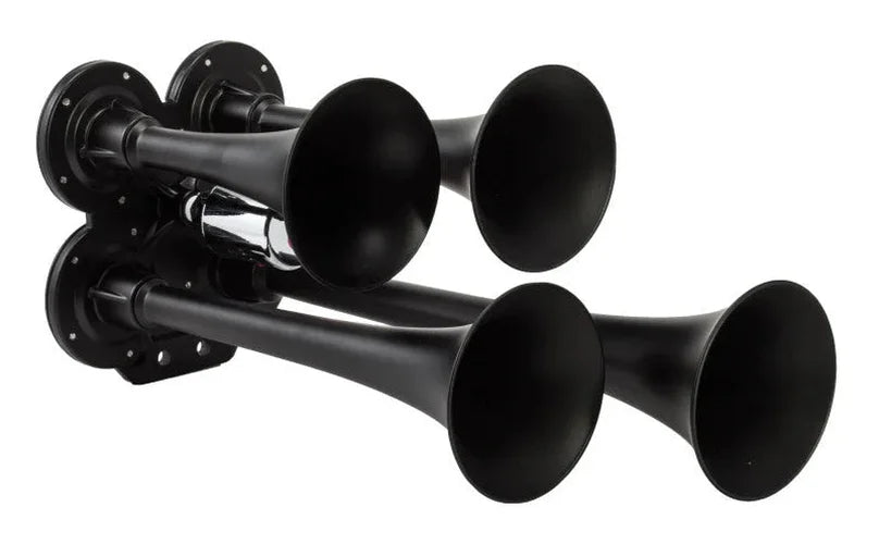 Kleinn Chrome Quad Horn/ 12.5In/10In/7.5In/6In - Chrome-Plated Zinc Alloy - Detail View