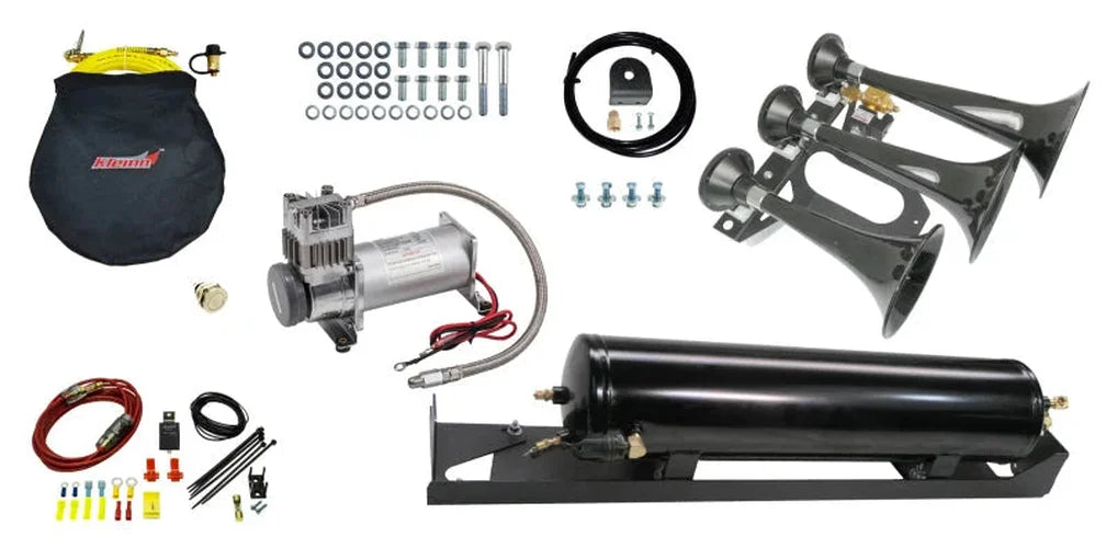 Kleinn 17-22 Ford F-250/ F-350/ F-450 Onboard Air System w/ Model 230 Horns - Side View