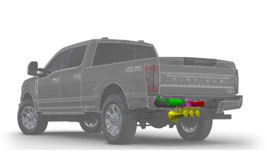 Kleinn 17-22 Ford F-250/ F-350/ F-450 Onboard Air System w/ Model 230 Horns - Back View