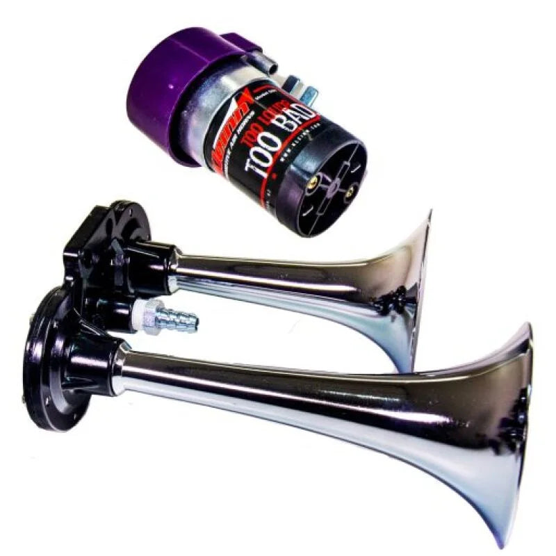 Kleinn Chrome Direct Drive Dual Horn/ 6.5In/4.5In - Chrome-Plated Zinc Alloy - Side View