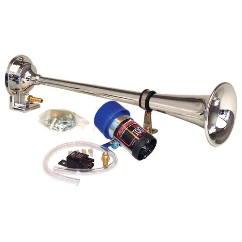 Kleinn Chrome Direct Drive Single Horn/ 13.5In - Chrome-Plated Spun Copper - Side View