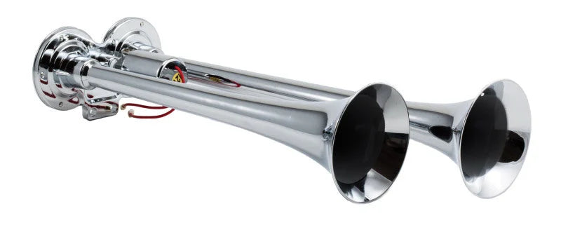 Kleinn Chrome Dual Horn/ 15In/12.25In - Chrome-Plated Zinc Alloy - Side View