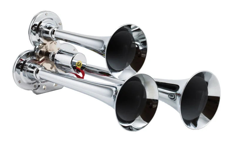 Kleinn Chrome Triple Horn/ 12.5In/10In/7.5In - Chrome-Plated Zinc Alloy - Main Product View
