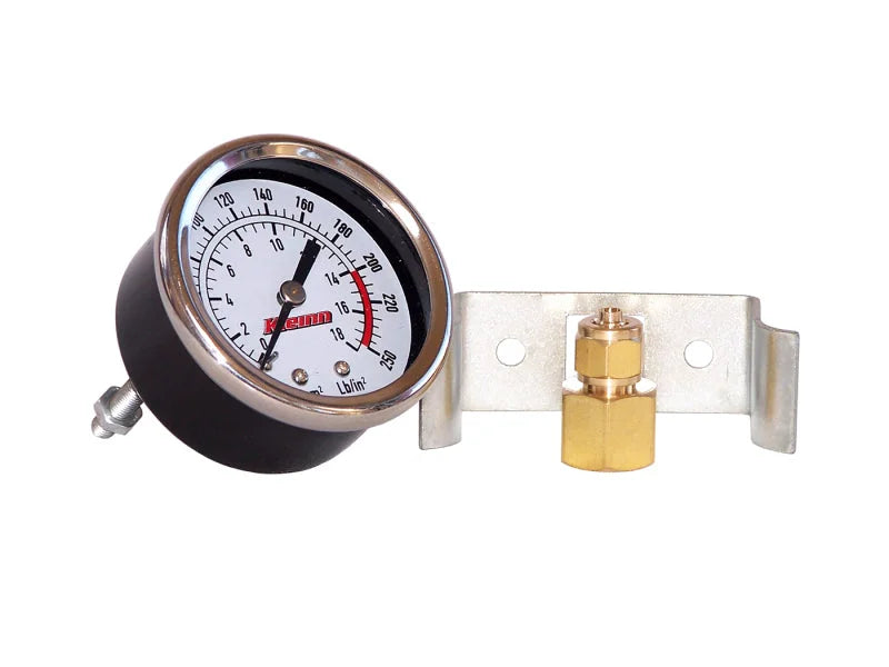 Kleinn Dash Mount Analog Air Pressure Gauge/ 0-250 PSI - 1/4In M NPT Inlet - Side View
