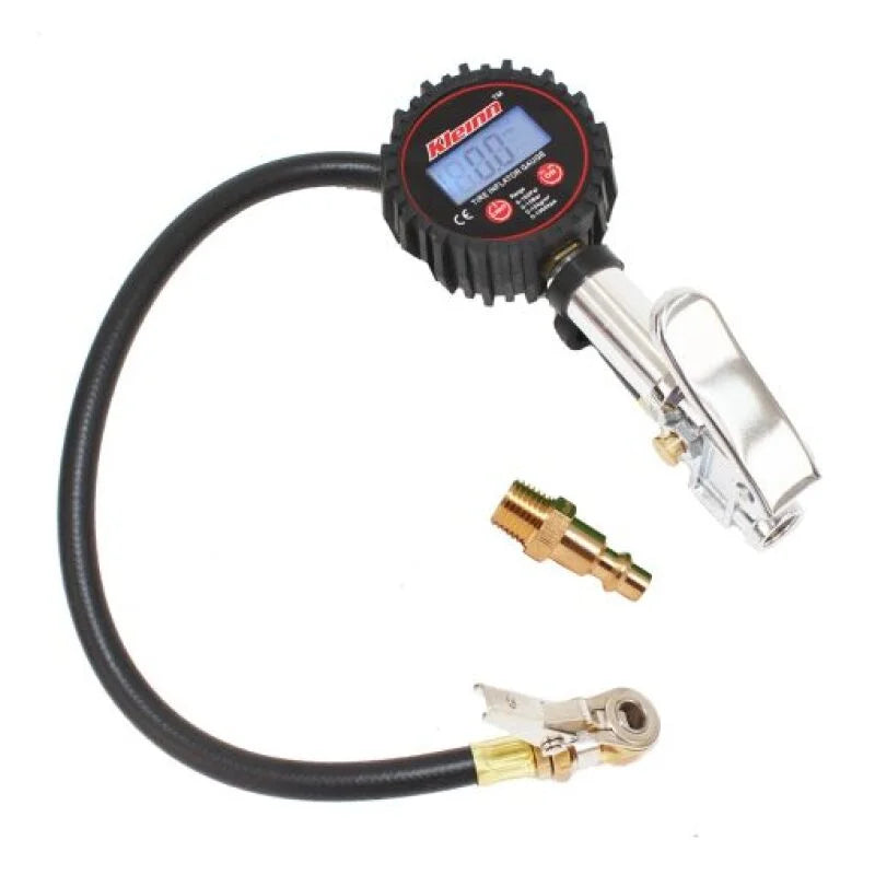 Kleinn Digital Tire Inflator w/ Gauge/ Bleed Valve/ / Locking Chuck 0-160 PSI - Side View