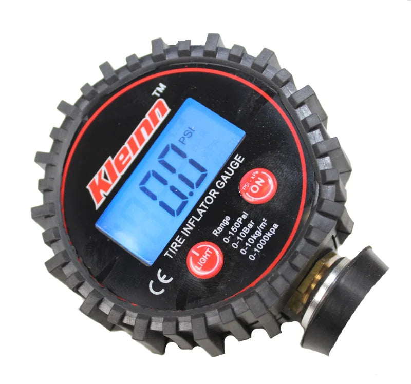 Kleinn Digital Tire Inflator w/ Gauge/ Bleed Valve/ / Locking Chuck 0-160 PSI - Detail View