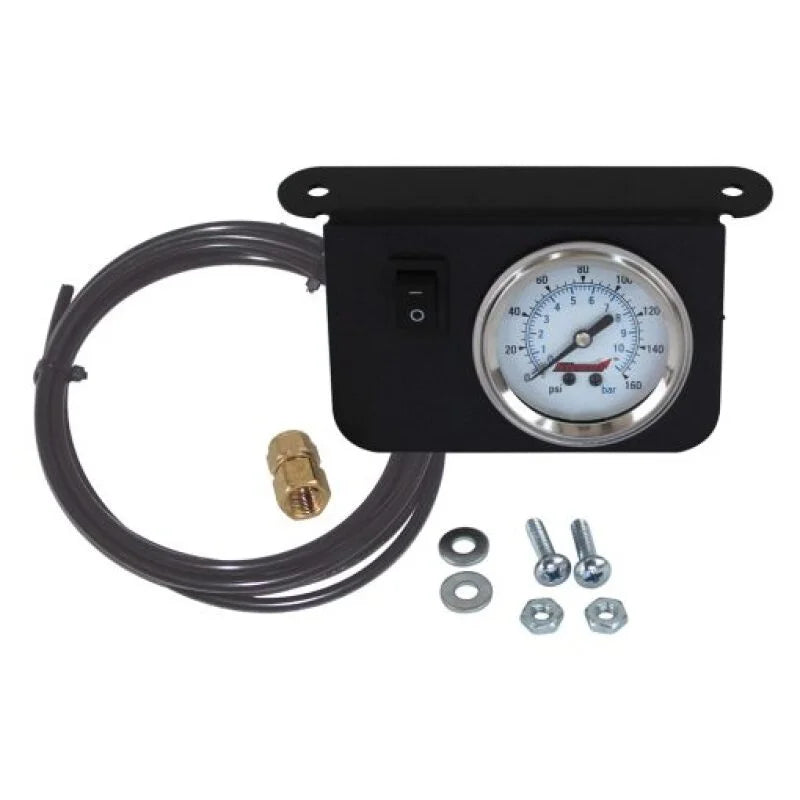 Kleinn Illuminated Single Needle 160 PSI Dash Panel Gauge w/ On/Off Switch - Side View