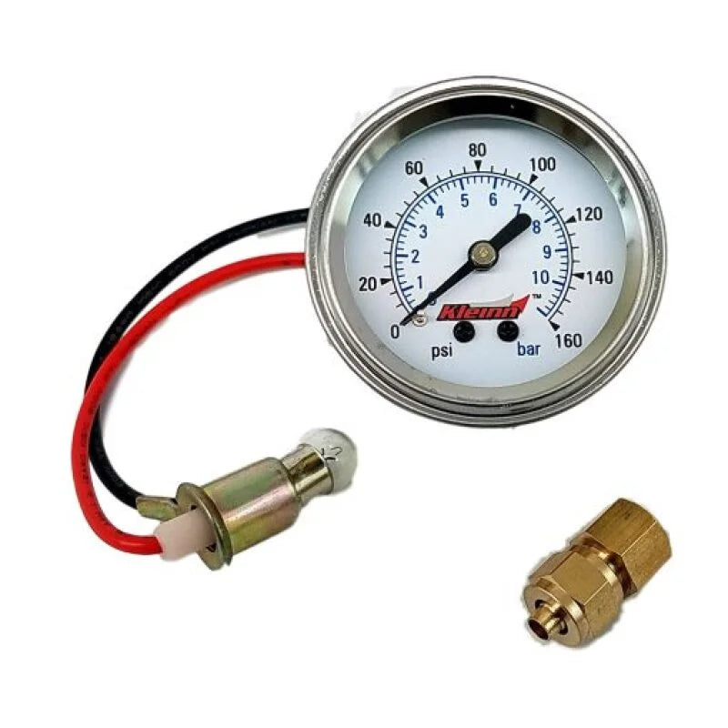 Kleinn Panel Mount/ Illuminated/ 160 PSI Single Needle Air Pressure Gauge - Side View