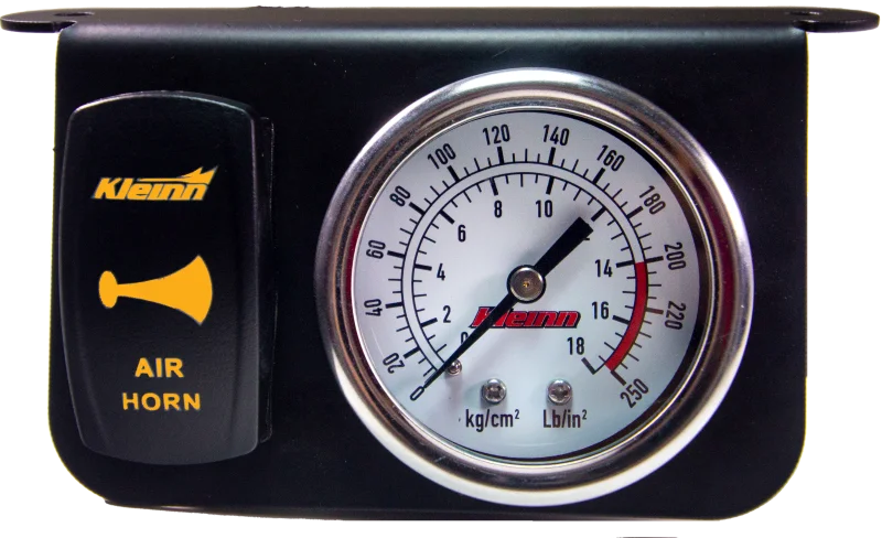Kleinn Panel Mounted 160 PSI Gauge w/ an Illuminated AMBER Momentary Rocker Switch - Main Product View