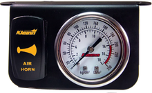Load image into Gallery viewer, Kleinn Panel Mounted 160 PSI Gauge w/ an Illuminated AMBER Momentary Rocker Switch - Main Product View