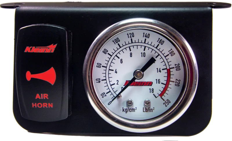 Kleinn Panel Mounted 160 PSI Gauge w/ an Illuminated RED Momentary Rocker Switch - Main Product View