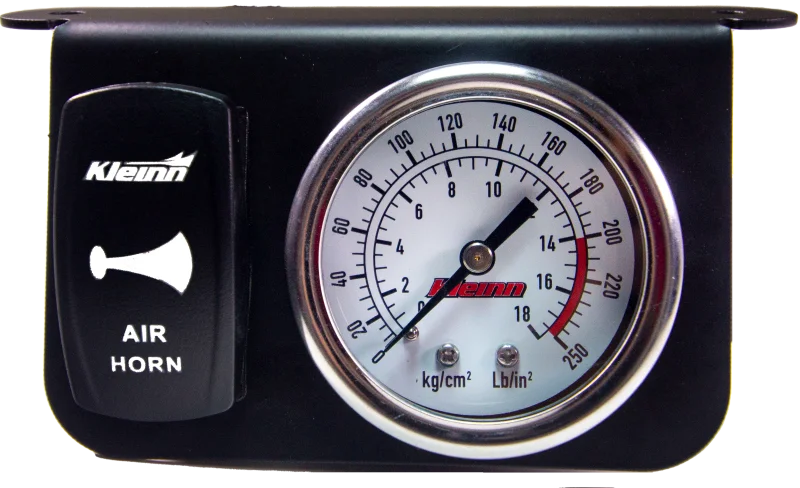 Kleinn Panel Mounted 160 PSI Gauge w/ an Illuminated WHITE Momentary Rocker Switch - Main Product View