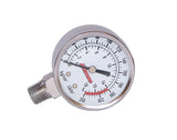 Kleinn Stem Mount Analog Chrome-Plated Air Gauge/ 0-250 PSI - 1/4In M NPT Inlet