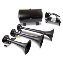 Load image into Gallery viewer, Kleinn Triple Black Horn Kit w/150 PSI Waterproof 3.0 gal Air Tank - Main Product View