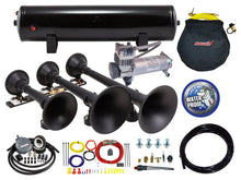 Load image into Gallery viewer, Kleinn Triple Black Horn Kit w/150 PSI Waterproof 3.0 gal Air Tank - Side View