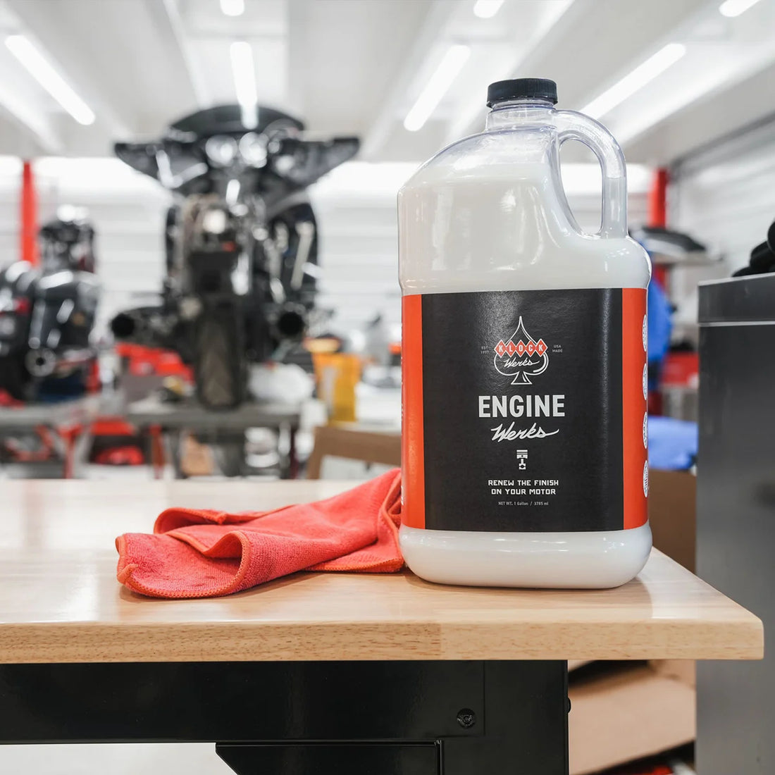 Klock Werks Engine Werks Cleaner - 1 U.S. gal. KWK-ENGINE-GAL - Side View