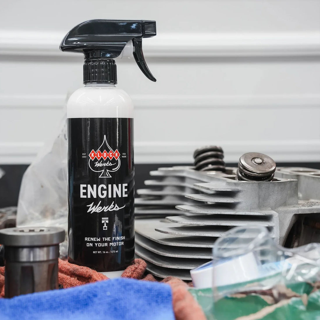 Klock Werks Engine Werks Cleaner - 16 U.S. fl oz. KWK-ENGINE-16-S - Side View