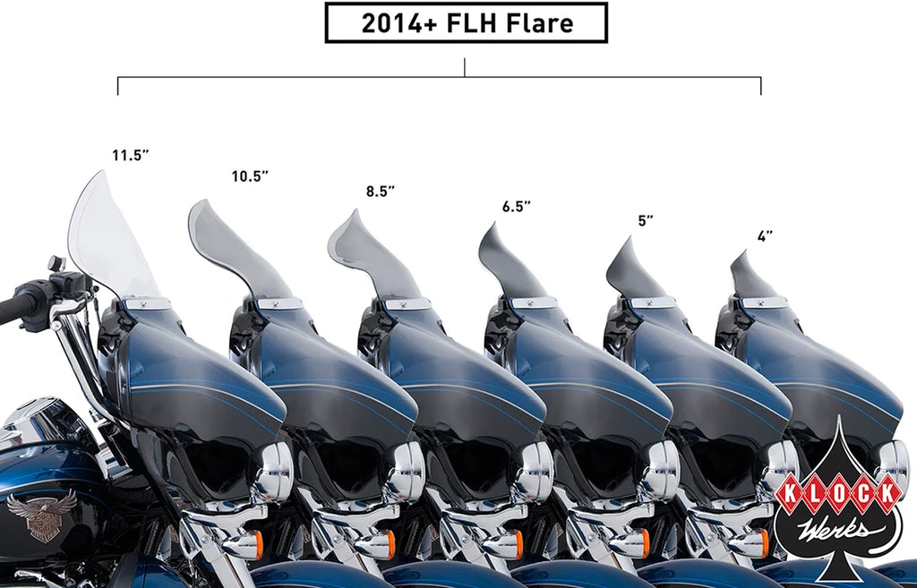 Klock Werks Flare™ Windshield - 10-1/2" - Clear - '14-'23 FLH KWW-01-0466 - Additional View 5