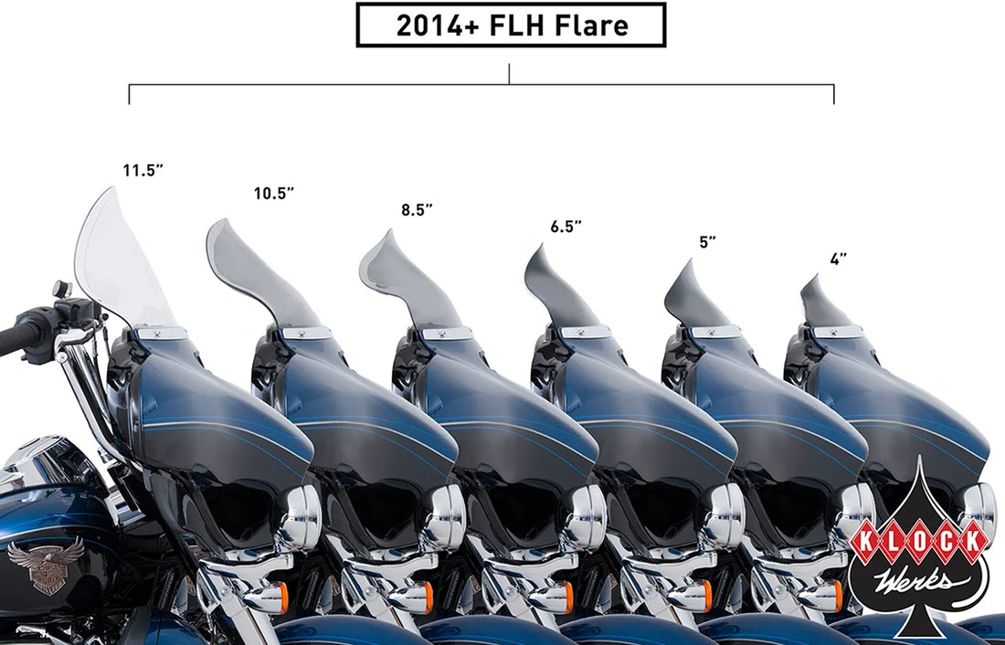 Klock Werks Flare™ Windshield - 10-1/2" - Dark Smoke - '14-'23 FLH KWW-01-0467 - Additional View 5