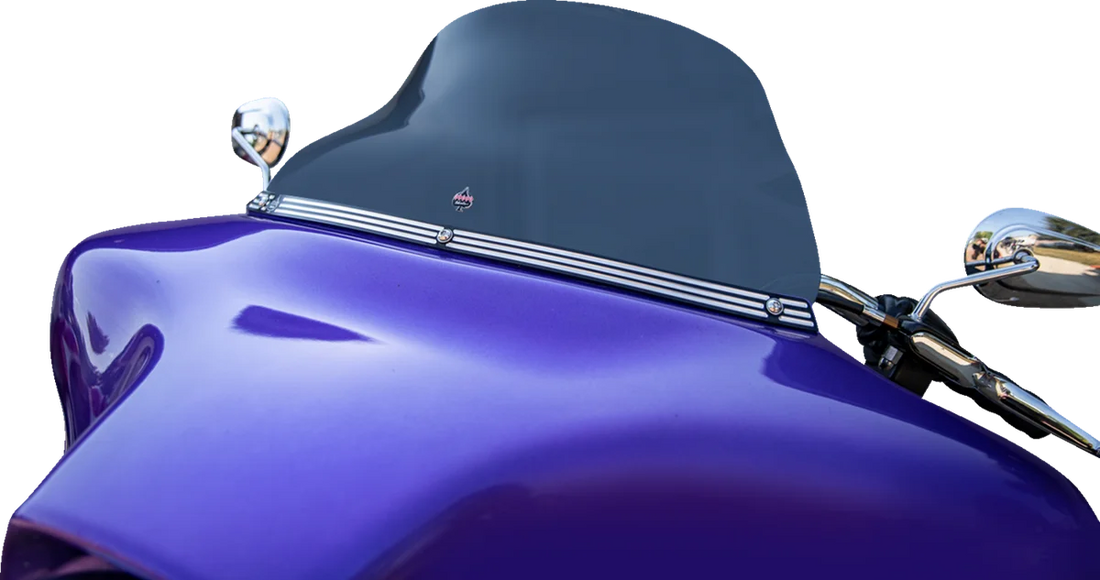 Klock Werks Flare™ Windshield - 10-1/2" - Dark Smoke KWW-01-0619-DS - Side View