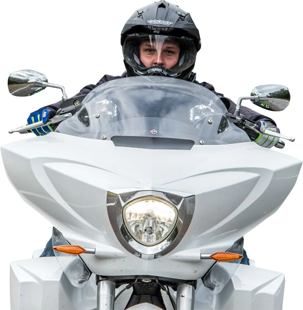 Klock Werks Flare™ Windshield - 11" - Clear - Victory KWW-06-0542 - Side View