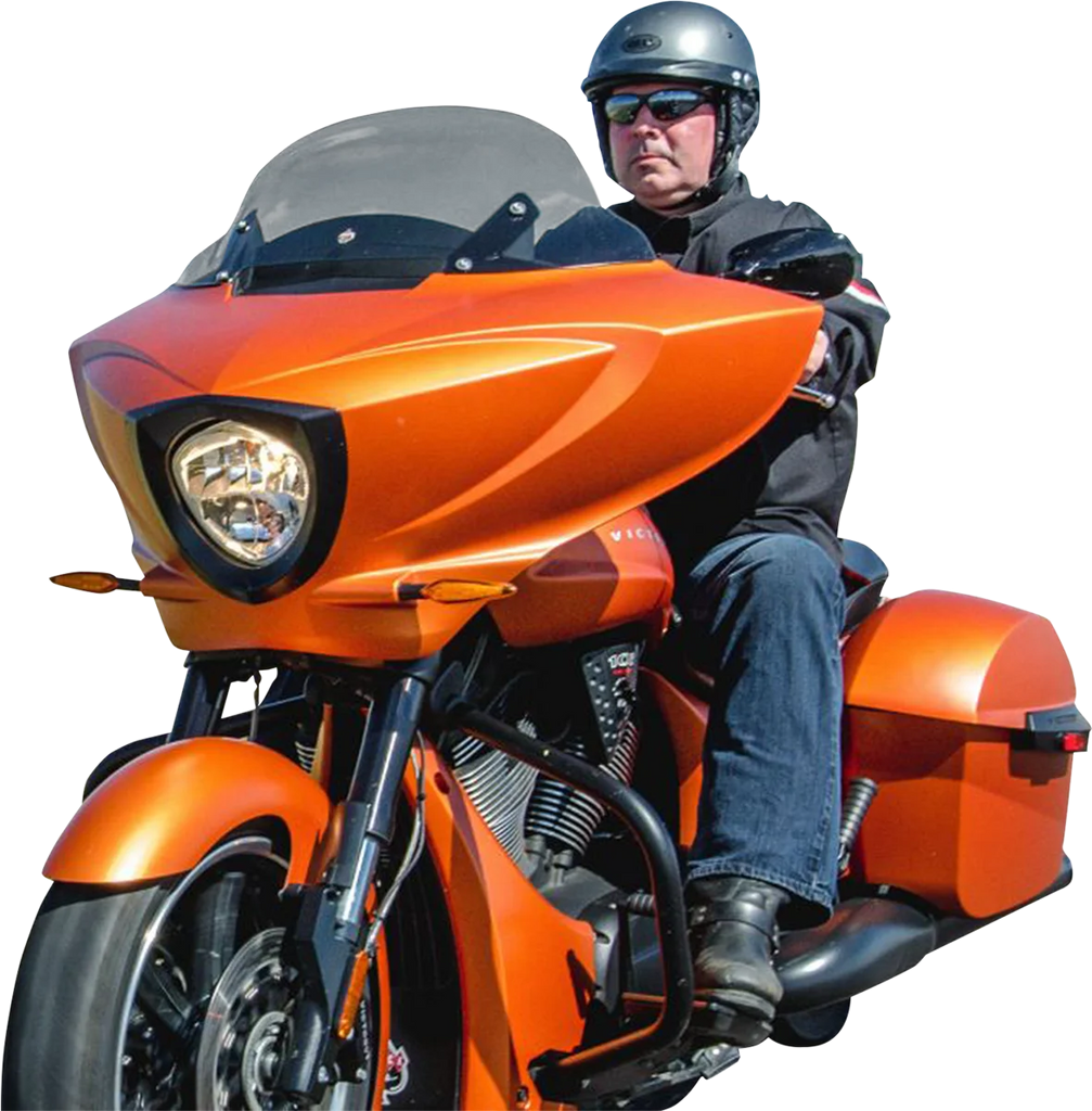 Klock Werks Flare™ Windshield - 11" - Tinted - Victory KWW-06-0543 - Side View
