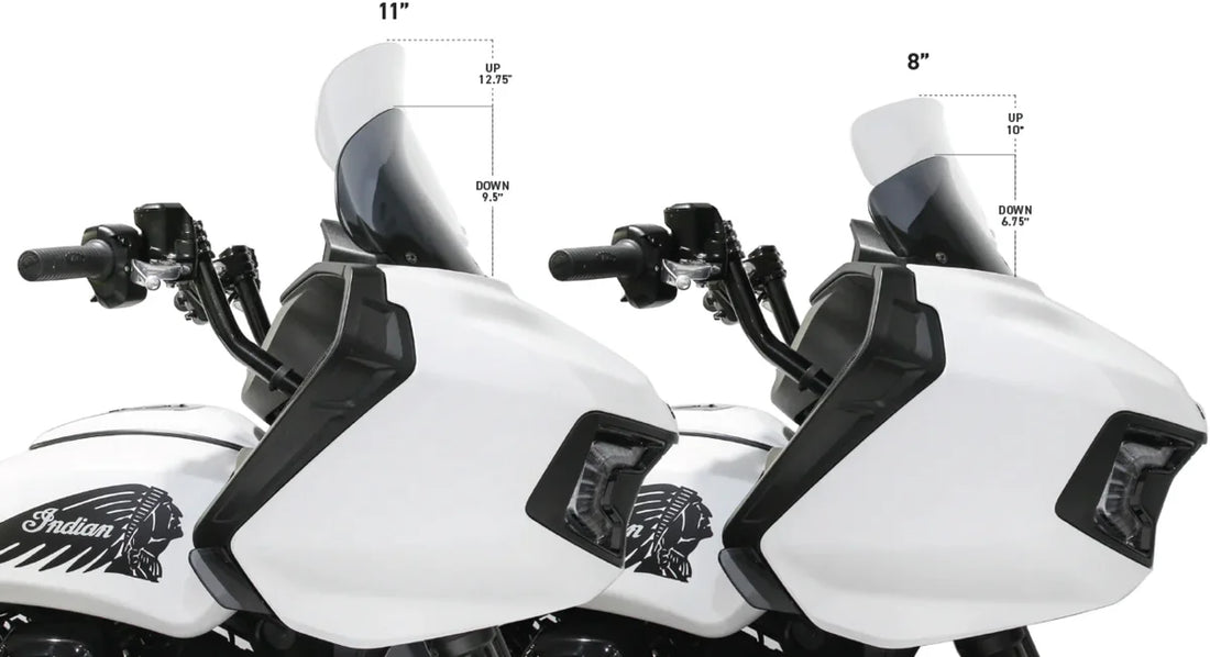 Klock Werks Flare™ Windshield - 14" - Tall - Clear - Indian KWW-04-0497 - Side View