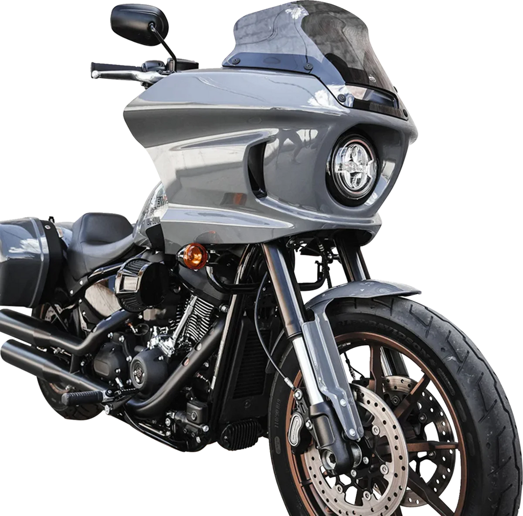 Klock Werks Flare™ Windshield - 8" - Dark Smoke - FXLRST KWW-02-0621 - Side View